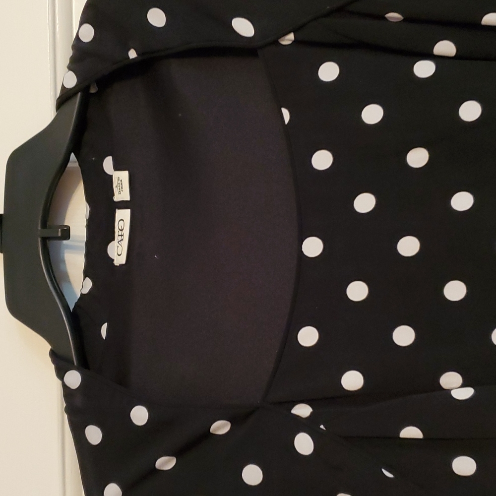 Cato Black and White Polka Dot Dress - Picture 2 of 7